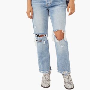 Free People Medium Wash Blue Jeans 25